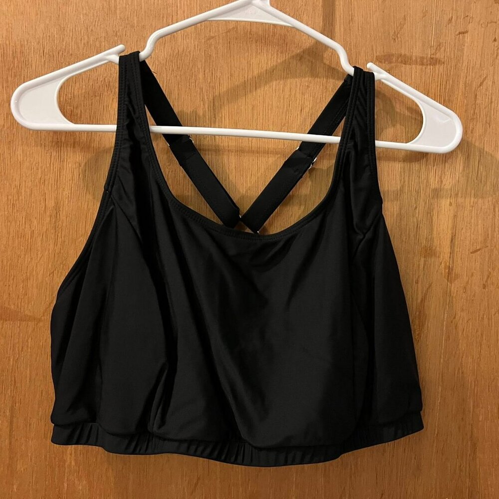 Size 20W - Holipick - Black Swim Top
